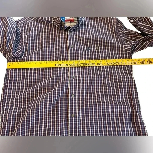 Wrangler George Strait Cowboy Cut Collection Plaid Button-up Purple Med See Note - Picture 8 of 10